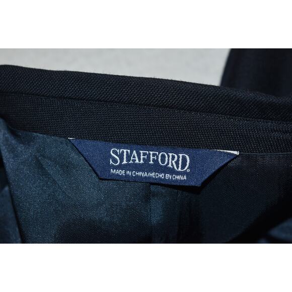 Stafford Blazer Sportscoat Jacket Gold Buttons Mens Size 44 Long 2Btns Navy Blue - Picture 8 of 10